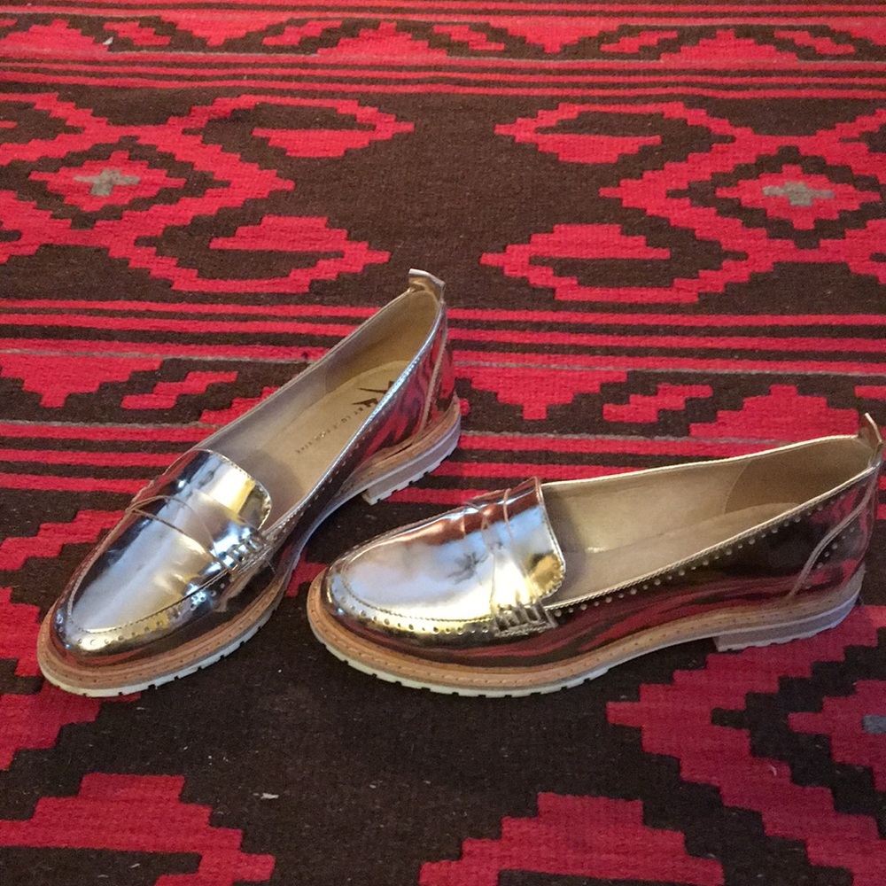 Ladies Gold metallic loafers LFL by Lust for Life